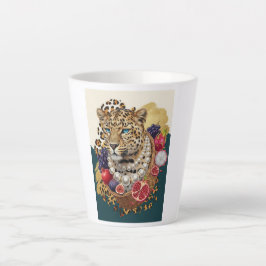 Eclectische Luipaard met Parels Latte Mok, Chic Ma Mok