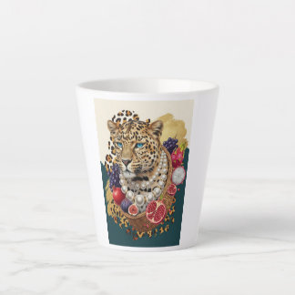 Eclectische Luipaard met Parels Latte Mok, Chic Ma Mok