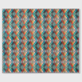 Eclectische multikleurige Argyle-cadeauverpakking Cadeaupapier (Vlak)