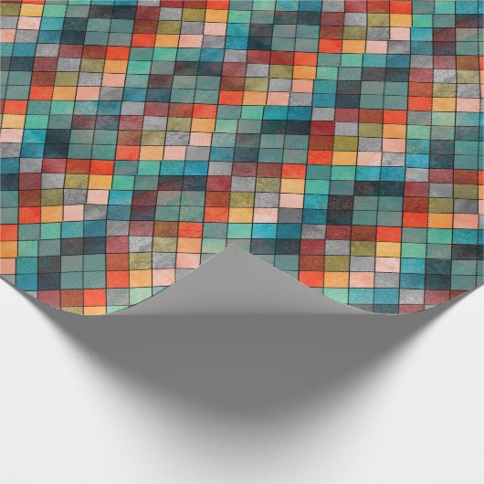 Eclectische multikleurige Argyle-cadeauverpakking Cadeaupapier (Hoek)