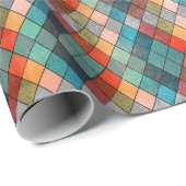 Eclectische multikleurige Argyle-cadeauverpakking Cadeaupapier (Rol Hoek)