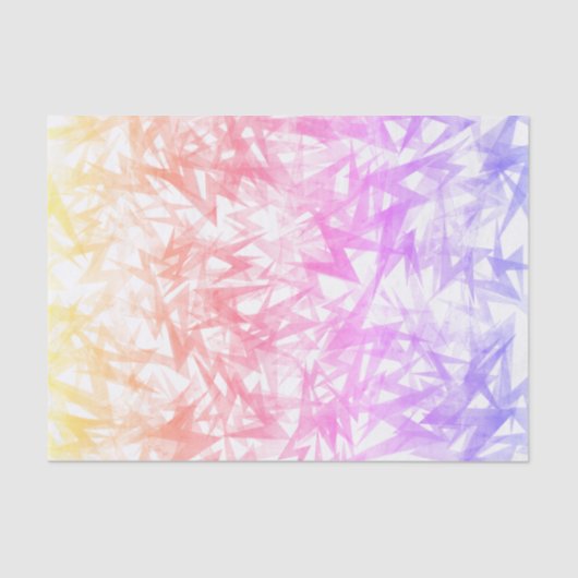 Eclectische Pastel Regenboog Lightning Bolt Tissuepapier (Voorkant)