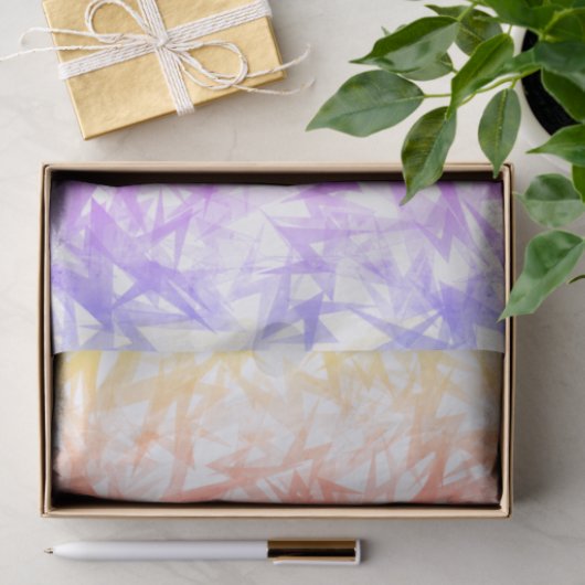 Eclectische Pastel Regenboog Lightning Bolt Tissuepapier (Geschenk)