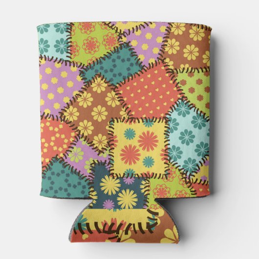 Eclectische Patchwork: Diverse Patroon Mix Blikjeskoeler (Achterkant)