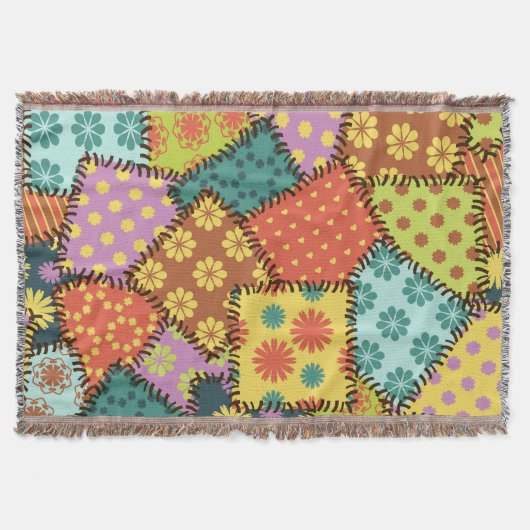 Eclectische Patchwork: Diverse Patroon Mix Deken (Voorkant)