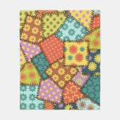 Eclectische Patchwork: Diverse Patroon Mix Fleece Deken (Voorkant)