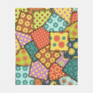 Eclectische Patchwork: Diverse Patroon Mix Fleece Deken