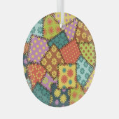 Eclectische Patchwork: Diverse Patroon Mix Glas Ornament (Voorkant Rechts)