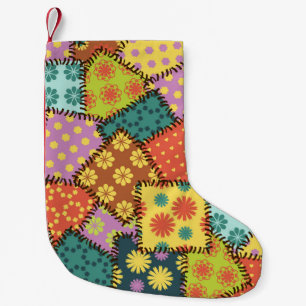 Eclectische Patchwork: Diverse Patroon Mix Kleine Kerstsok