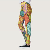 Eclectische Patchwork: Diverse Patroon Mix Leggings (Links)