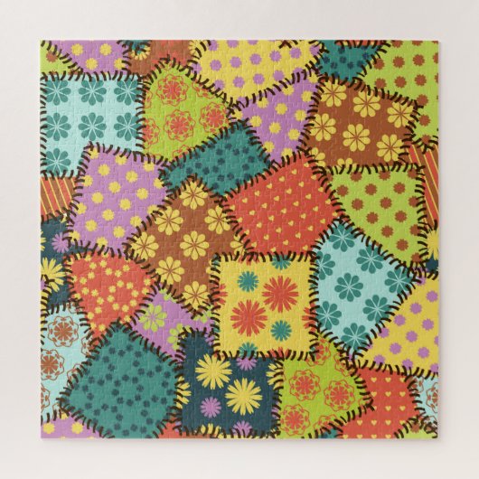 Eclectische Patchwork: Diverse Patroon Mix Legpuzzel (Verticaal)