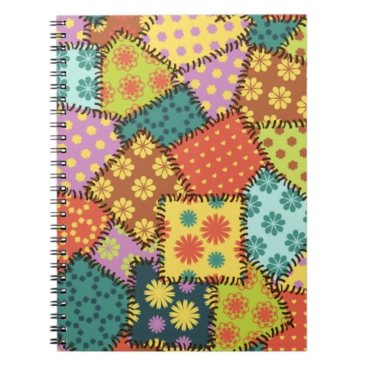 Eclectische Patchwork: Diverse Patroon Mix Notitieboek (Voorkant)
