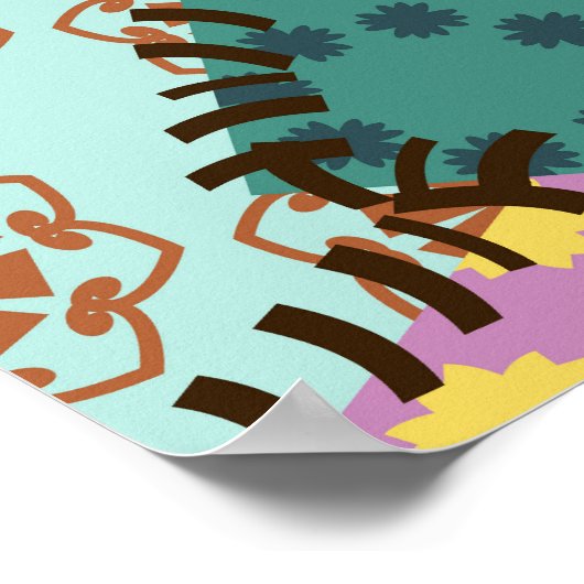 Eclectische Patchwork: Diverse Patroon Mix Poster (Hoek)