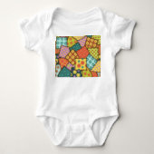 Eclectische Patchwork: Diverse Patroon Mix Romper (Voorkant)