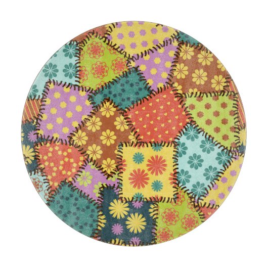 Eclectische Patchwork: Diverse Patroon Mix Snijplank (Voorkant)