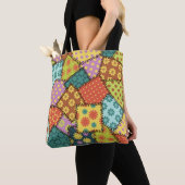 Eclectische Patchwork: Diverse Patroon Mix Tote Bag (Dichtbij)
