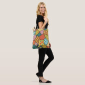 Eclectische Patchwork: Diverse Patroon Mix Tote Bag (Op model)