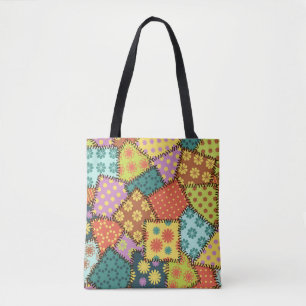 Eclectische Patchwork: Diverse Patroon Mix Tote Bag