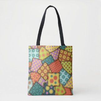 Eclectische Patchwork: Diverse Patroon Mix Tote Bag