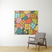 Eclectische Patchwork: Diverse Patroon Mix Wandkleed (In situ)