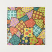 Eclectische Patchwork: Diverse Patroon Mix Wandkleed (Voorkant)