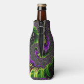 Eclectische psychedelische spiraal fractal Abstrac Flesjeskoeler (Fles Achterkant)