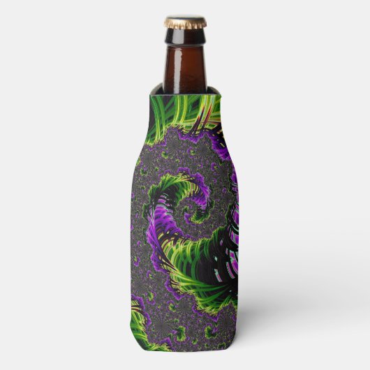 Eclectische psychedelische spiraal fractal Abstrac Flesjeskoeler (Fles Voorkant)