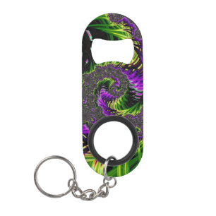 Eclectische psychedelische spiraal fractal Abstrac Mini Flessenopener