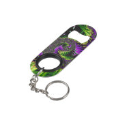 Eclectische psychedelische spiraal fractal Abstrac Mini Flessenopener (Achterkant Gekanteld)