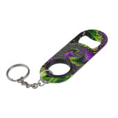 Eclectische psychedelische spiraal fractal Abstrac Mini Flessenopener (Voorkant Gekanteld)