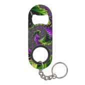 Eclectische psychedelische spiraal fractal Abstrac Mini Flessenopener (Achterkant)