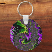 Eclectische psychedelische spiraal fractal Abstrac Sleutelhanger (Voorkant)