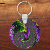 Eclectische psychedelische spiraal fractal Abstrac Sleutelhanger (Voorkant)
