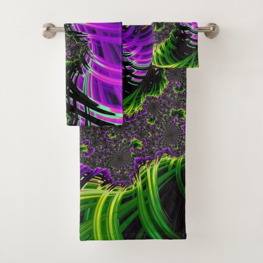 Eclectische psychedelische spiraal fractale abstra bad handdoek (Insitu)