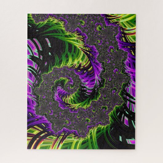 Eclectische psychedelische spiraal fractale abstra legpuzzel (Verticaal)