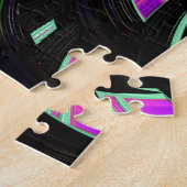 Eclectische psychedelische spiraal fractale abstra legpuzzel (Zijkant)
