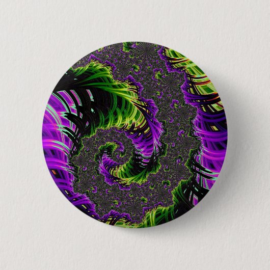 Eclectische psychedelische spiraal fractale abstra ronde button 5,7 cm (Voorkant)