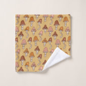 Eclectische Retro Handdoek Warme Tinten & Zachte K (Wasdoekje)