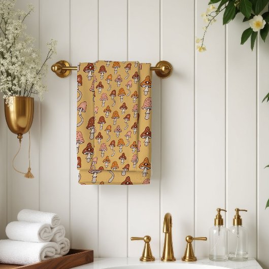 Eclectische Retro Handdoek Warme Tinten & Zachte K