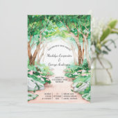 Eclectische Romance - Forest Woodland Path Wedding Kaart (Staand voorkant)
