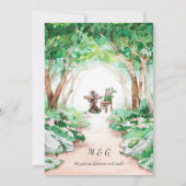 Eclectische Romance - Forest Woodland Path Wedding Kaart (Achterkant)