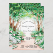Eclectische Romance - Forest Woodland Path Wedding Kaart (Voorkant / Achterkant)