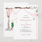 Eclectische Romance - Roze Draapsmos Jar-lampjes Kaart (Voorkant / Achterkant)