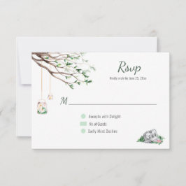 Eclectische Romance Woodland bruiloft RSVP