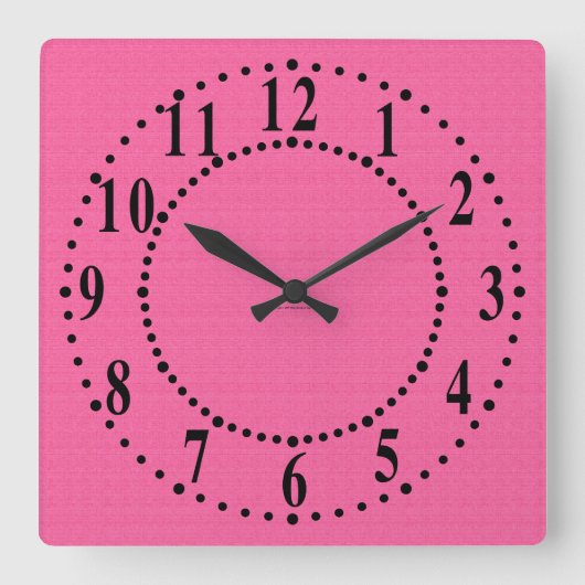 Eclectische Roze Satijn Look Muur Klok (Voorkant)