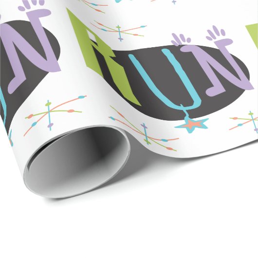 Eclectische RUN-looppapier met het thema "Verpakki Cadeaupapier (Rol Hoek)