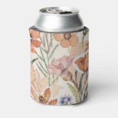 Eclectische Terracotta Wildflower Rustic Boho Spri Blikjeskoeler (Blikje Achterkant)