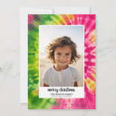 Eclectische Tie Dye - Kerst Foto Kleurrijk Helder Feestdagenkaart (Voorkant)