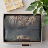 Eclectische Victoriaanse dame struisvogel met bloe Tissuepapier (Geschenk)