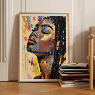  Eclectische Vrouw Schilderij Pop Art Groot Wandku Poster